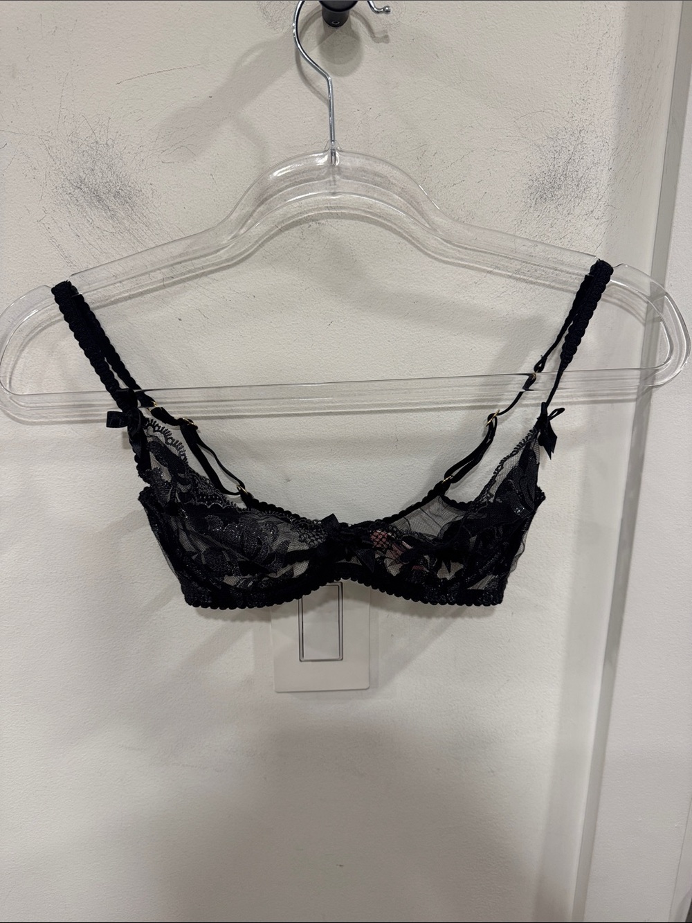 Agent Provocateur Black Lace Balconette Bra